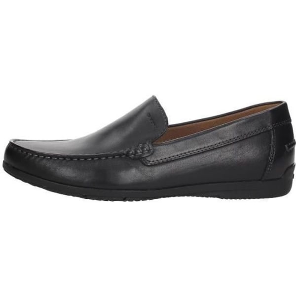 Moccasin - Geox - U Siron A - Nubuck Svart - Exceptionell Komfort - Gummi Sula Svart 42