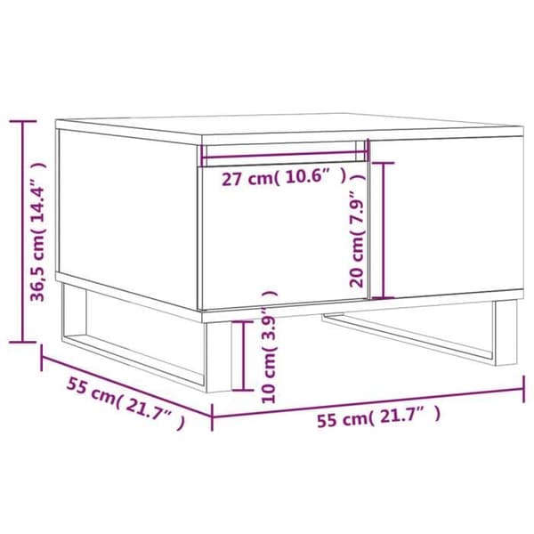 vidaXL Soffbord eksonoma 55x55x36,5 cm träkomposit 830767