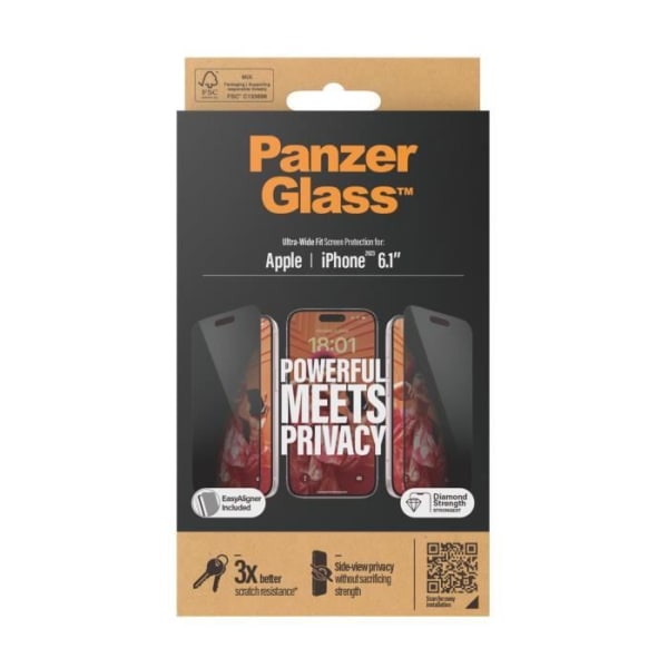 PanzerGlass Ultra-Wide Fit Privacy Screen Protector för iPhone 15