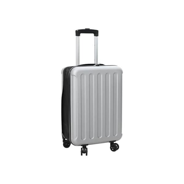 Modern rektangulär väska - vidaXL - Silver - 34x23x55,5 cm - Plast ABS - Hjul - Lås - Hållbar Pengar