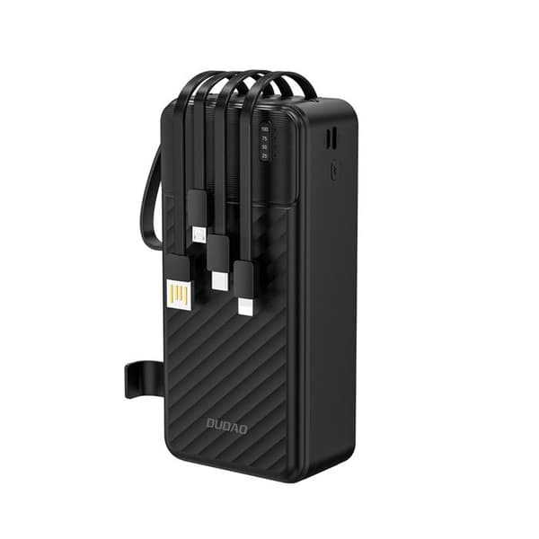 Extern batteri K11 Max 30 000 mAh med integrerade kablar - Svart