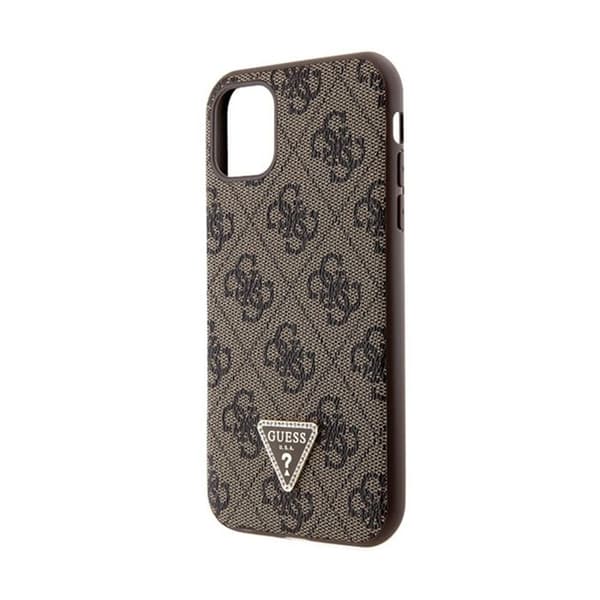 Mobilskal - Guess - iPhone 11 - Brun - Metallogotyp - Hård brun