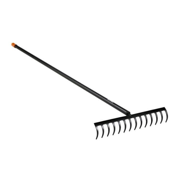 Solid™ 14-pinnars böjda pinnkratta - FISKARS - Idealisk för att förbereda rabatter och kratta grenar Svart