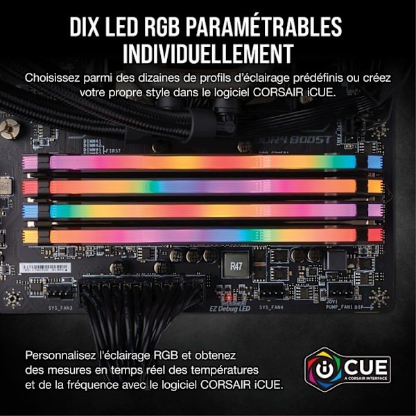 RAM DDR4 3600 MHz - CORSAIR - Vengeance RGB PRO - 64 Go - CL18 - Fyrkanal