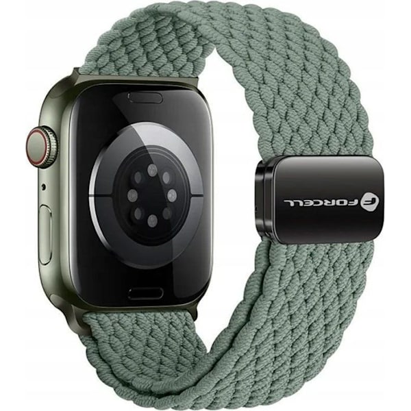 Forcell F-DESIGN FA02 magnetarmband i nylon för APPLE Watch 38 / 40 / 41 mm olivgrön