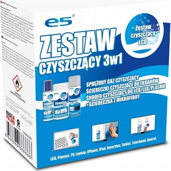 Itseptic - ITS-999313 - Rengöringskit, LCD-servetter, tryckluft, vätska med mikrofiberduk