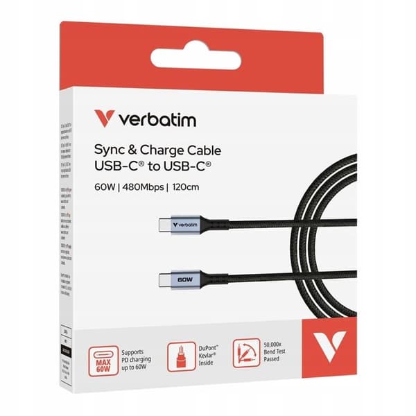 VERBATIM KABEL USB-C/ USB-C 60W