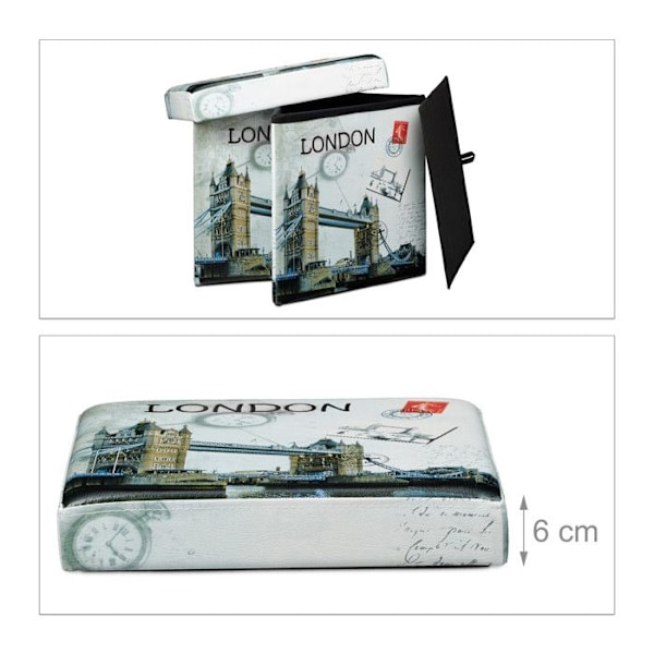 Fällbar Pall - Relaxdays - 10019050 - Mångfärgad Sammet - 38x38x38 cm - Kapacitet 40L