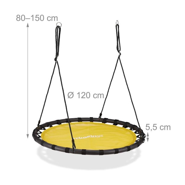 Fågelbogunga - Relaxdays - 120 cm - Utomhus - Justerbar - 100 kg max Gult, vitt och svart