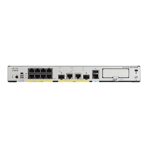 - Cisco - Cisco Integrated Services Router 1131X - 8-ports switch-router - 1GbE - WAN-portar: 2 - Wi-Fi 6