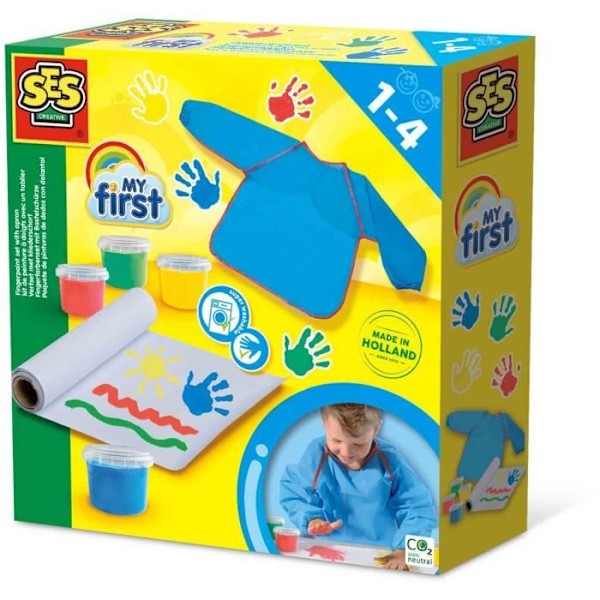 Min första - Min första fingerfärgsset med ett förkläde - SES CREATIVE Flerfärgad