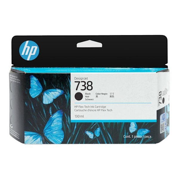 HP Bläck/ 738 130-ml Svart Design