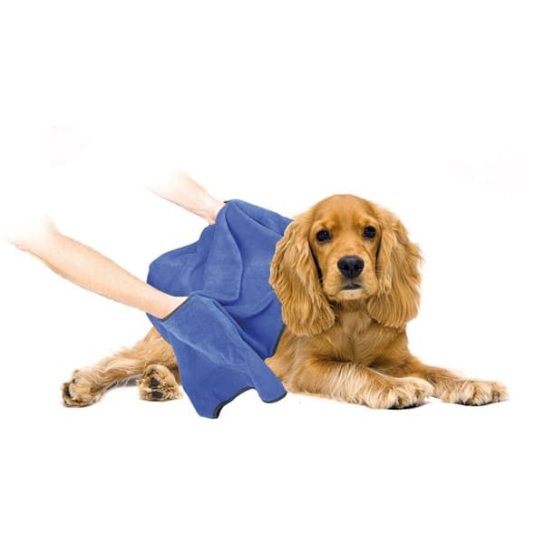 Mikrofiberhandduk för hund Duvoplus blå