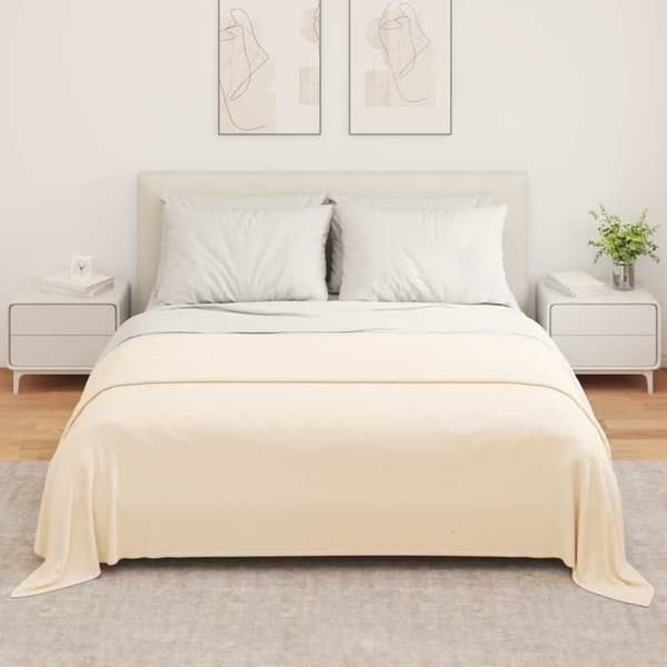 Rutig - VIDAXL - Set om 6 - 280 x 210 cm - Kräm - Polyester Grädde