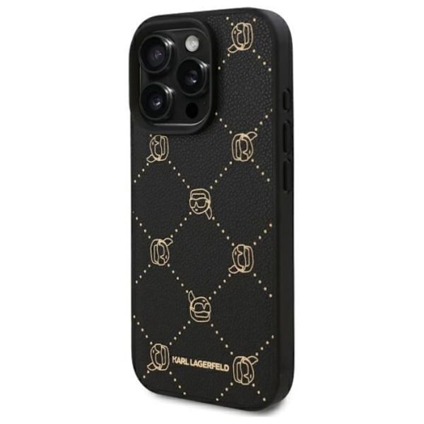 iPhone 16 Pro-fodral - Karl Lagerfeld Läder MagSafe (KLHMP16LPGKHPHK) - Karl Huvud