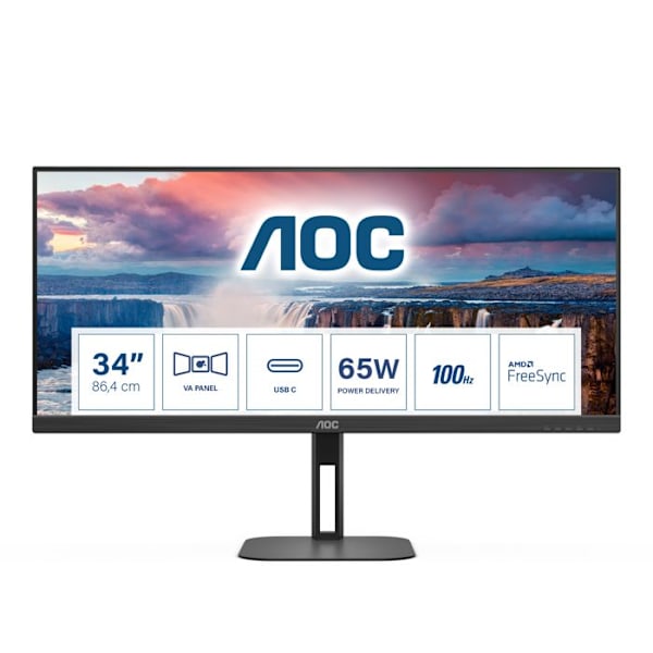 AOC U34V5C/BK Svart