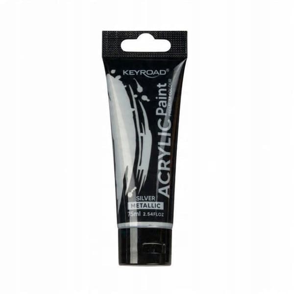 Keyroad akrylfärg, metallisk, 75 ml tub, silver