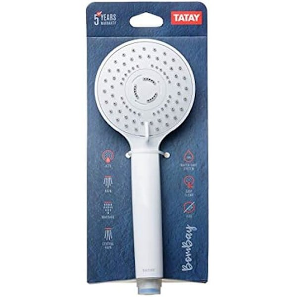 Handdusch - TATAY - Bombay - 3 Funktioner - Vattenbesparing - 10 cm i diameter Vit