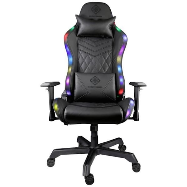 Gamingstol - DELTACO GAMING - GAM-080 - Höjdjusterbar - Armstöd - Syntetiskt läder Svart