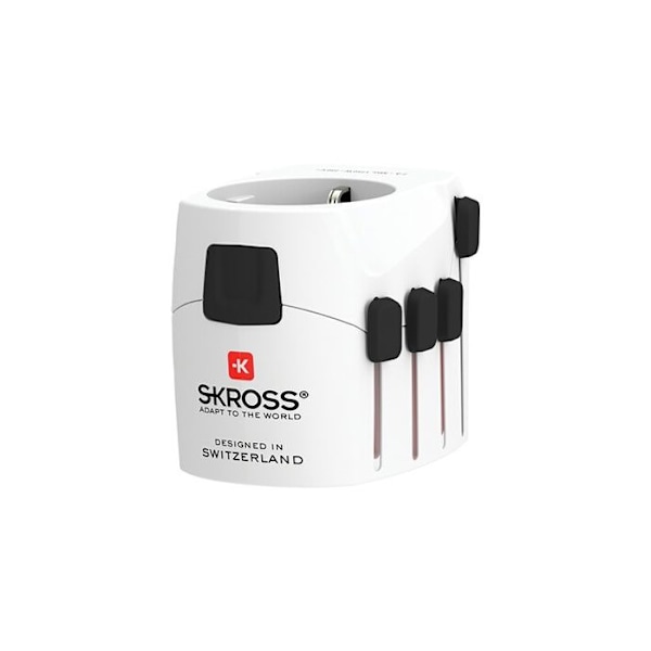 Adapter och omvandlare - SKROSS - 3 POLER 150 Länder - Universell - Vit - 1750W