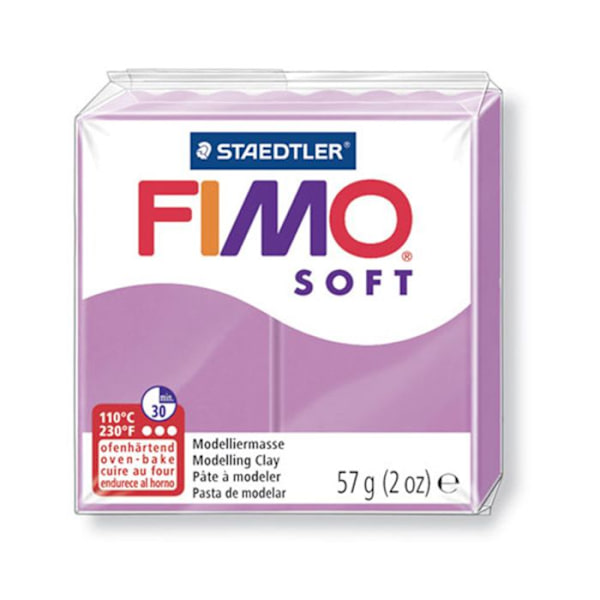 FIMO Polymer Clay - FIMO Brand - Soft Lavender 62 Modell - Lavendel Rosa Färg - Vikt 56g lavendel rosa