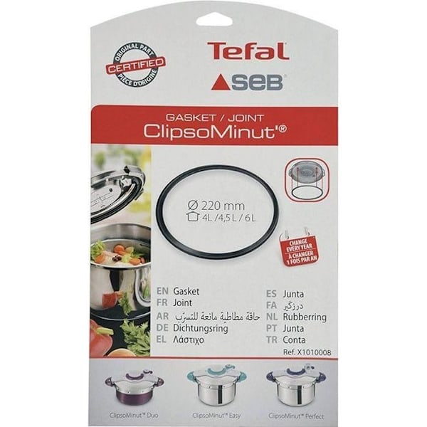 SEB Joint Clipso Minut 4,5L / 6L invändig Ø 220 mm Svart