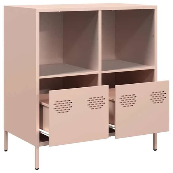 vidaXL Buffé rosa 68x39x73,5 cm kallvalsat stål 851359