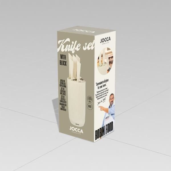 Set med 5 knivar - JOCCA - Block i polypropen - Beige beige