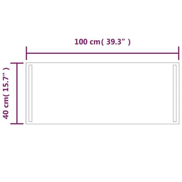 vidaXL LED Badrumsspegel 100x40 cm 151753