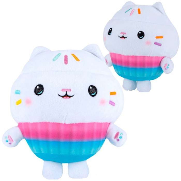 Peluche - Gabby's Dollhouse - Cakey Cat - 25 cm - Mjuk - Blandat - För barn från 3 år Vit, Rosa, Blå