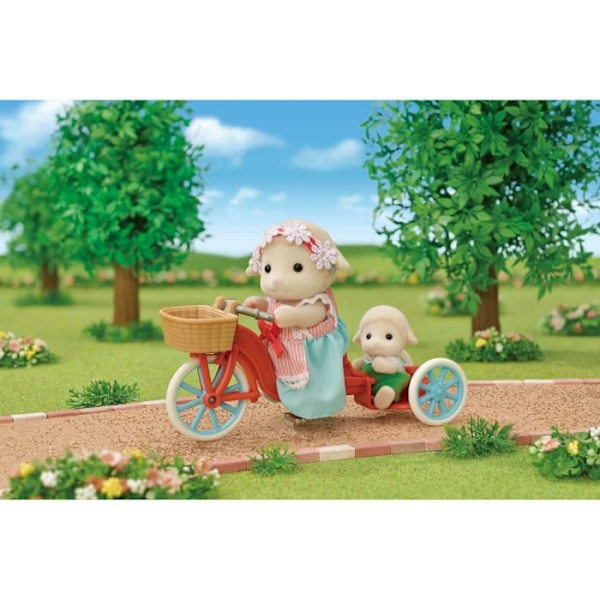 Miniatyrfigur - SYLVANISKA FAMILJER - Moderfåret och hennes popcornstativ Flerfärgad