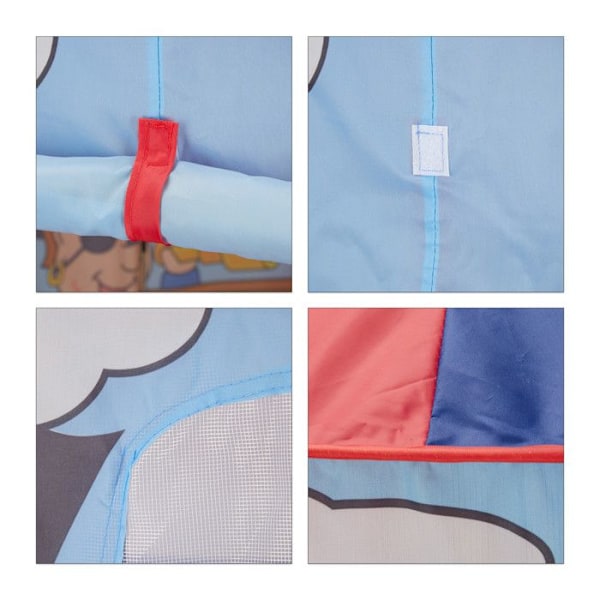 Relaxdays Barntält Pojke Tjej Lektält Piratflagga Utomhus Pop-up 3 år H x D 130 x 100 cm, Röd Blå röd, blå, ljusblå