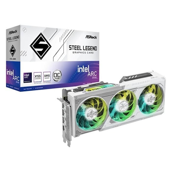 ASRock Intel Arc B580 Steel Legend 12 GB OC - 12 GB GDDR6 - HDMI/Tri DisplayPort - PCI Express (Intel Arc B580)