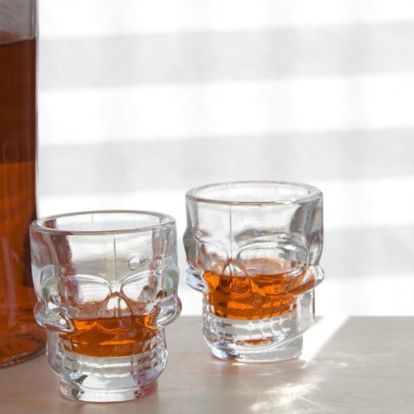 Skottkupa - Ej specificerad - Dödskalle - Paket om 4 - Glas - Diska i diskmaskin kompatibel Svart