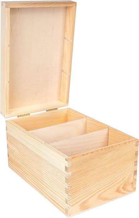 Förvaringslåda - Creative Deco - Omålad - 16 x 24 x 14 cm - Trä - Blandat Omålad