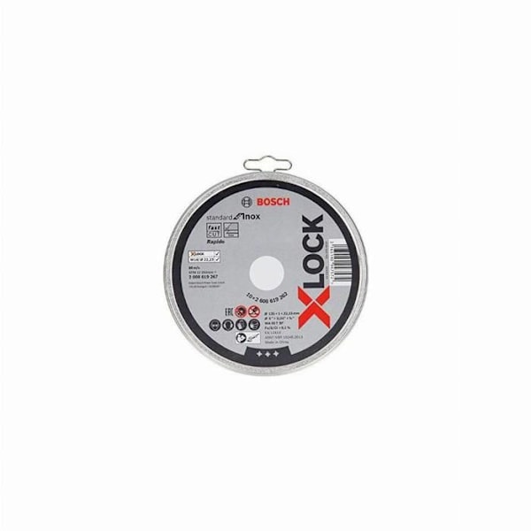 Skärskivor - BOSCH - X-LOCK 125mm - Aluminiumoxid - Standard för Inox - 10 stycken