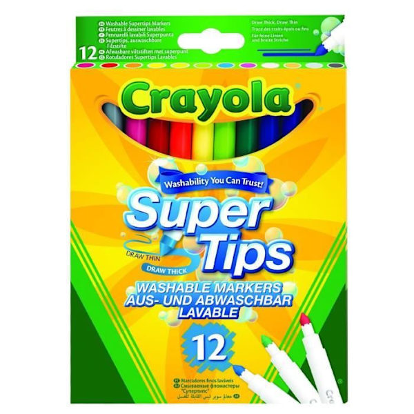 Crayola - 12 ritmärken - Fransk låda - Ritning Gul
