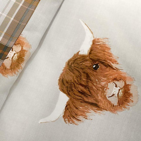 Fusion - HCWOC21P1U - Highland Cow Easy Care Sängkläder Set, Polycotton, Okergul, Dubbel