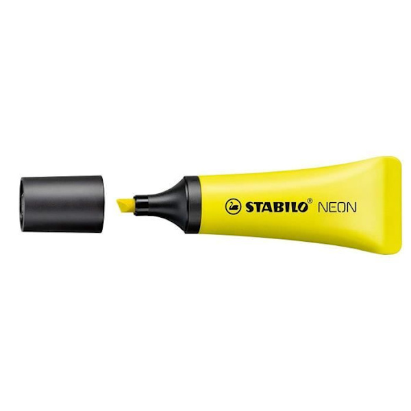 STABILO NEON - set med 3 highlighters - gul