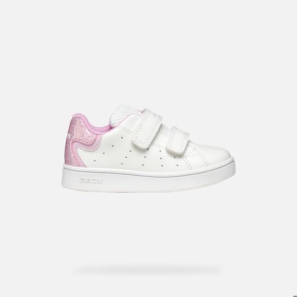 Baskets babyflicka Geox Eclyper A GBK vit/rosa 27