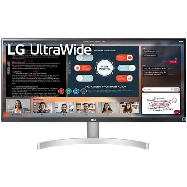 UltraWide PC-skärm - LG - 29WN600-B - 29'' - UWFHD - IPS 5ms GtG - 75Hz - HDR10 - HDMI 2.0 - AMD FreeSync