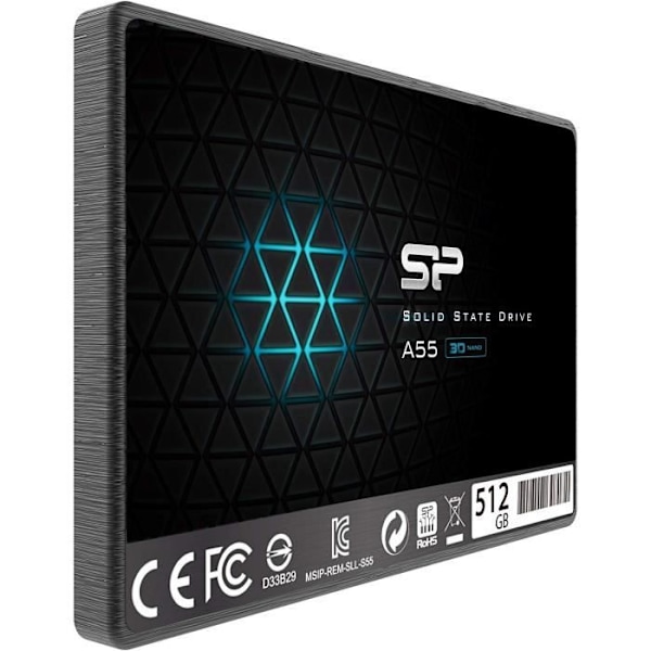 Ace A55 512 GB intern SSD-enhet - SILICON POWER - SATA 6 Gb/s - Läs-/skrivhastigheter: 560 MB/s 530 MB/s