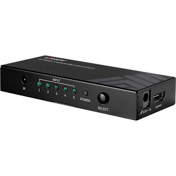 HDMI-switch - LINDY - 5 portar - Hög kvalitet - Kompakt - 3840 x 2160 pixlar