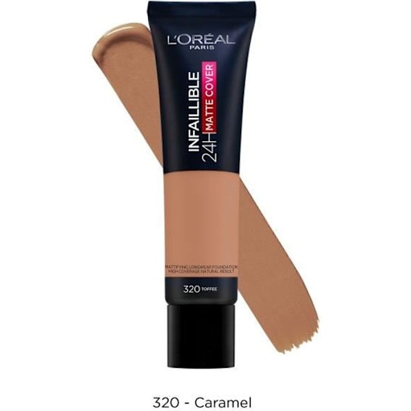 L'OREAL PARIS Infallible 24H High Coverage Foundation - Matt lock - Mattifying/Light 320 Caramel kastanj