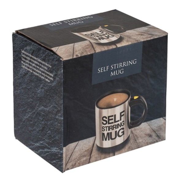 Mug Mélande Automatiskt - Självrörande Mug - Svart - 350 ml - Rostfritt Stål - Cylindrisk Svart