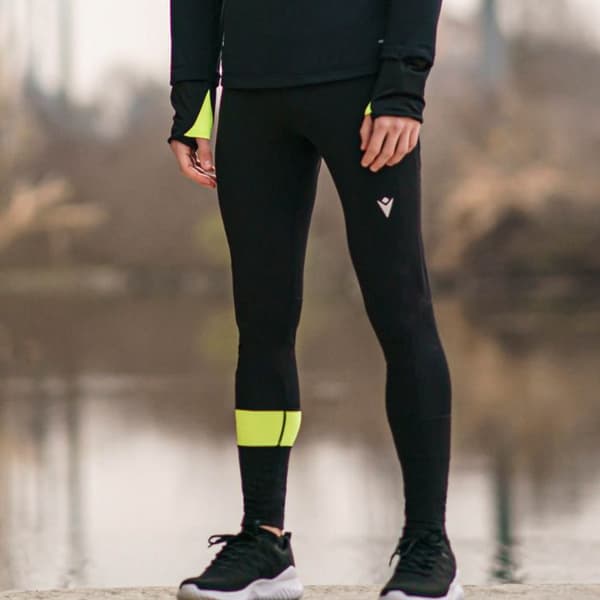Legging Macron Run Chuck svart/neongult XXL