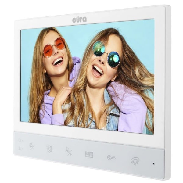 Eura - VDP-80C5 - 4-tråds videointercom 2 x 7 tum färgskärm 2 ingångar FHD RFID-kryptering 1080p Wiess