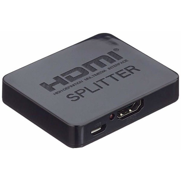 Premiumkabel - khsplit2c - HDMI Splitter 1 till 2 portar 3D 4K x 2K Full HD med USB-strömförsörjning