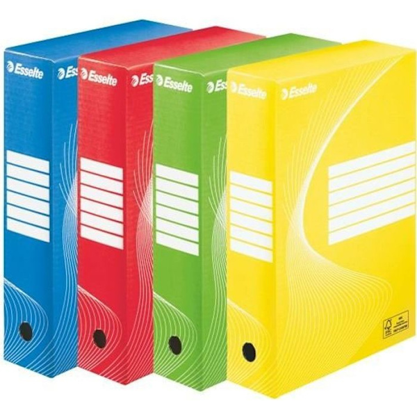 ESSELTE Set med 4 arkivboxar 80 mm Färg Flerfärgad