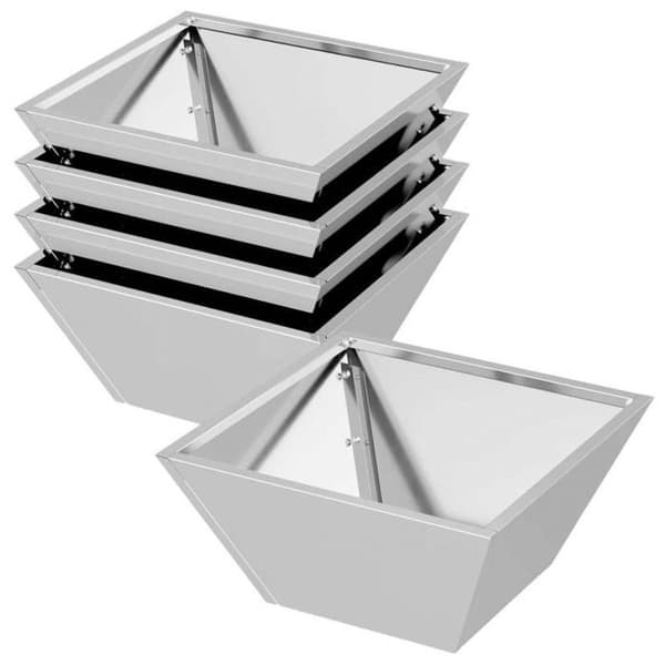 Cache-pot Vidaxl Cache-pot för trädgård 5 st Silver 35 x 35 x 15 cm